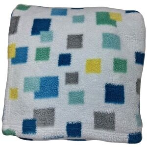 Little Miracles Square Fleece Baby Blanket Blue Gray White Yellow Costco Unisex